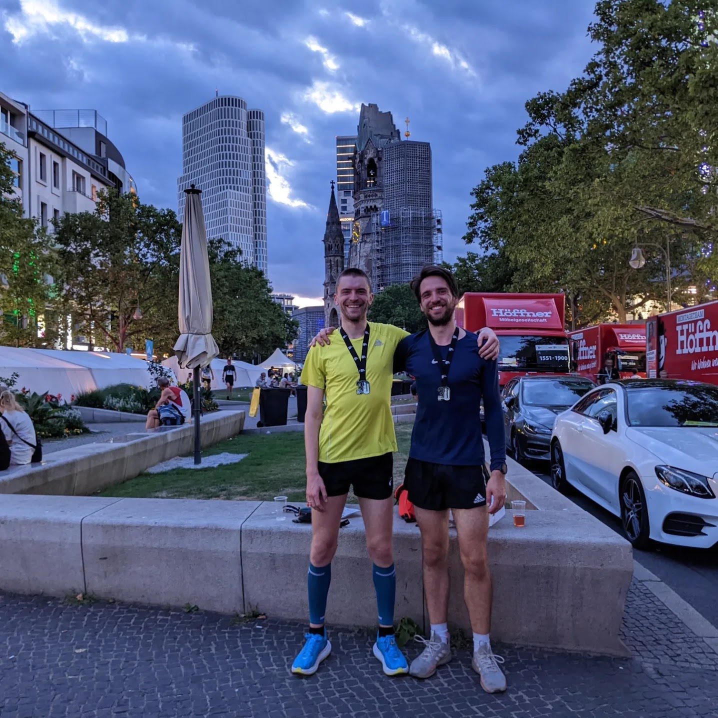 Oskar and Sean after the run