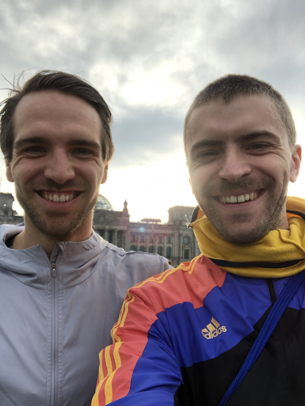 Oskar and Sean after the run